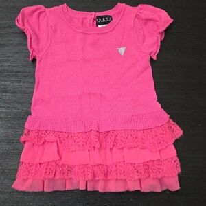 Guess Fuchsia Ruffle Kids Dress